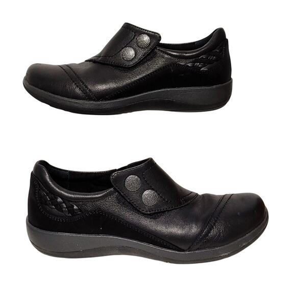 Aetrex Karina Monk Strap Shoes Close Toe Leather Black Womens US 9-9.5 UK 7-7.5 - Picture 3 of 10